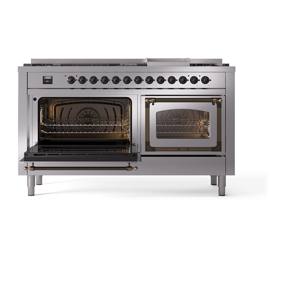 ILVE_UN60FNMPSSBLP_Nostalgie_II_60"_Dual_Fuel_Range_main_oven_door_opened