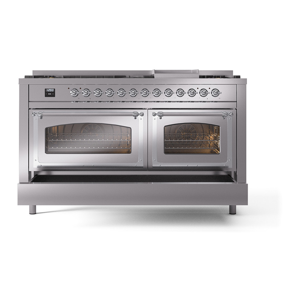 ILVE_UN60FNMPSSCLP_Nostalgie_II_60"_Dual_Fuel_Range_drawer_opened