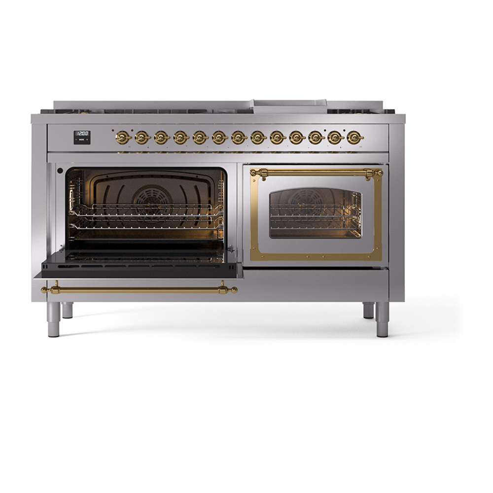 ILVE_UN60FNMPSSGLP_Nostalgie_II_60"_Dual_Fuel_Range_main_oven_door_opened