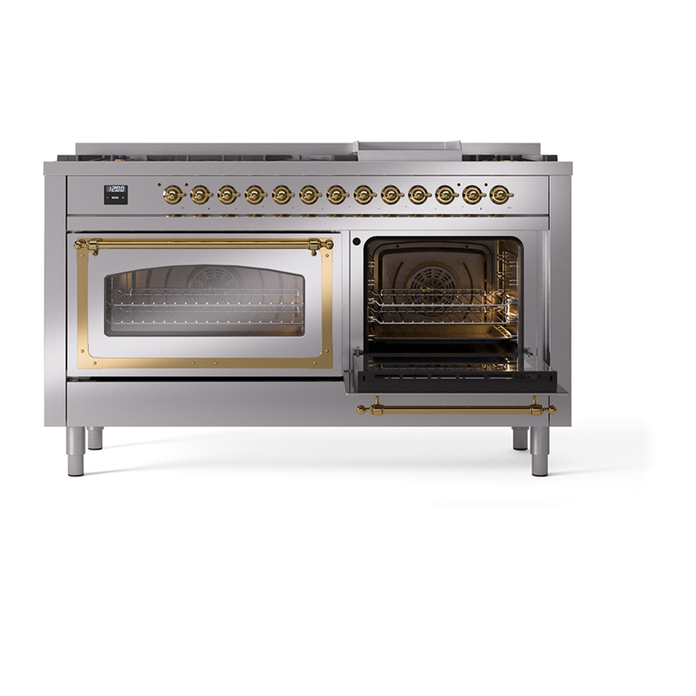 ILVE_UN60FNMPSSGLP_Nostalgie_II_60"_Dual_Fuel_Range_side_oven_door_opened