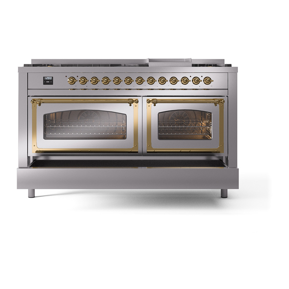 ILVE_UN60FNMPSSGLP_Nostalgie_II_60"_Dual_Fuel_Range_drawer_opened