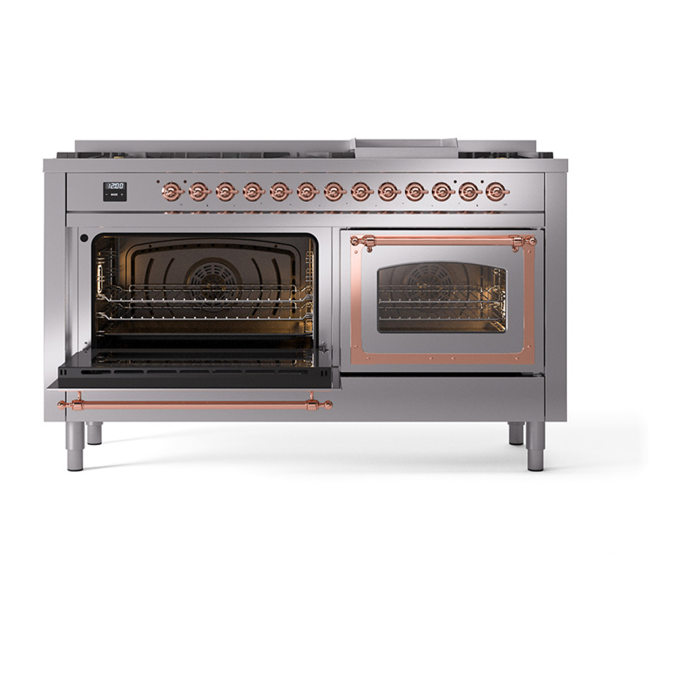 ILVE_UN60FNMPSSPLP_Nostalgie_II_60"_Dual_Fuel_Range_main_oven_door_opened