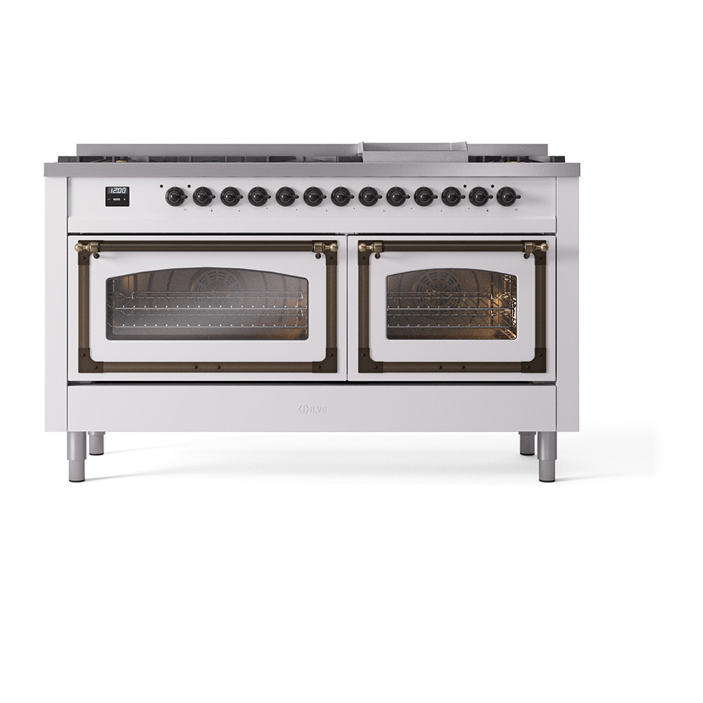 ILVE_UN60FNMPWHB_Nostalgie_II_60"_Dual_Fuel_Range_front_view