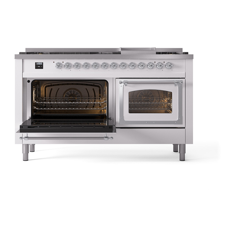 ILVE_UN60FNMPWHC_Nostalgie_II_60"_Dual_Fuel_Range_main_oven_door_opened