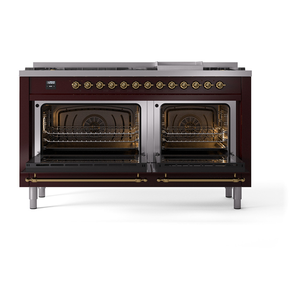 ILVE_UN60FQNMPBUGLP_Nostalgie_II_60"_Dual_Fuel_Range_oven_door_opened