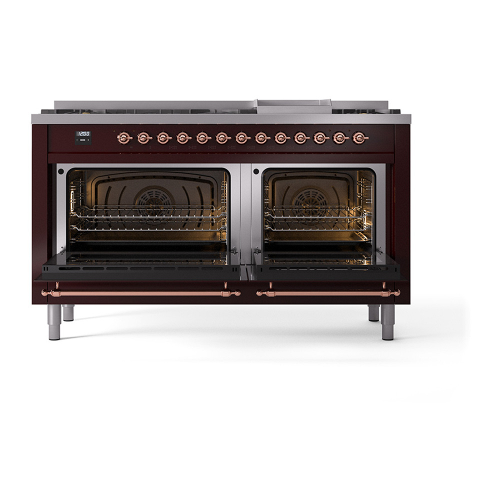 ILVE_UN60FQNMPBUPLP_Nostalgie_II_60"_Dual_Fuel_Range_oven_door_opened