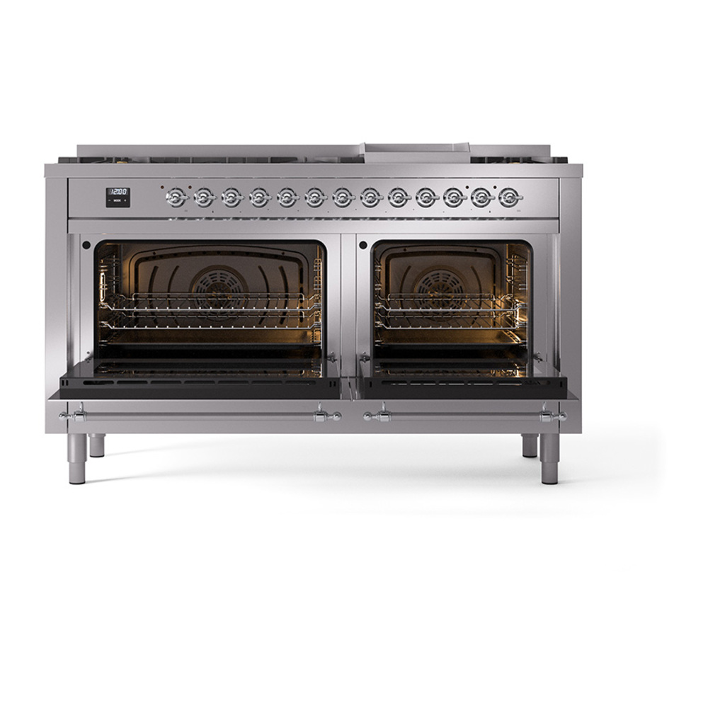 ILVE_UN60FQNMPSSCLP_Nostalgie_II_60"_Dual_Fuel_Range_oven_door_opened