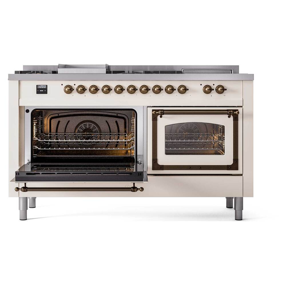 ILVE_UN60FSNMPAWBLP_Nostalgie_II_60"_Dual_Fuel_Range_side_oven_door_opened