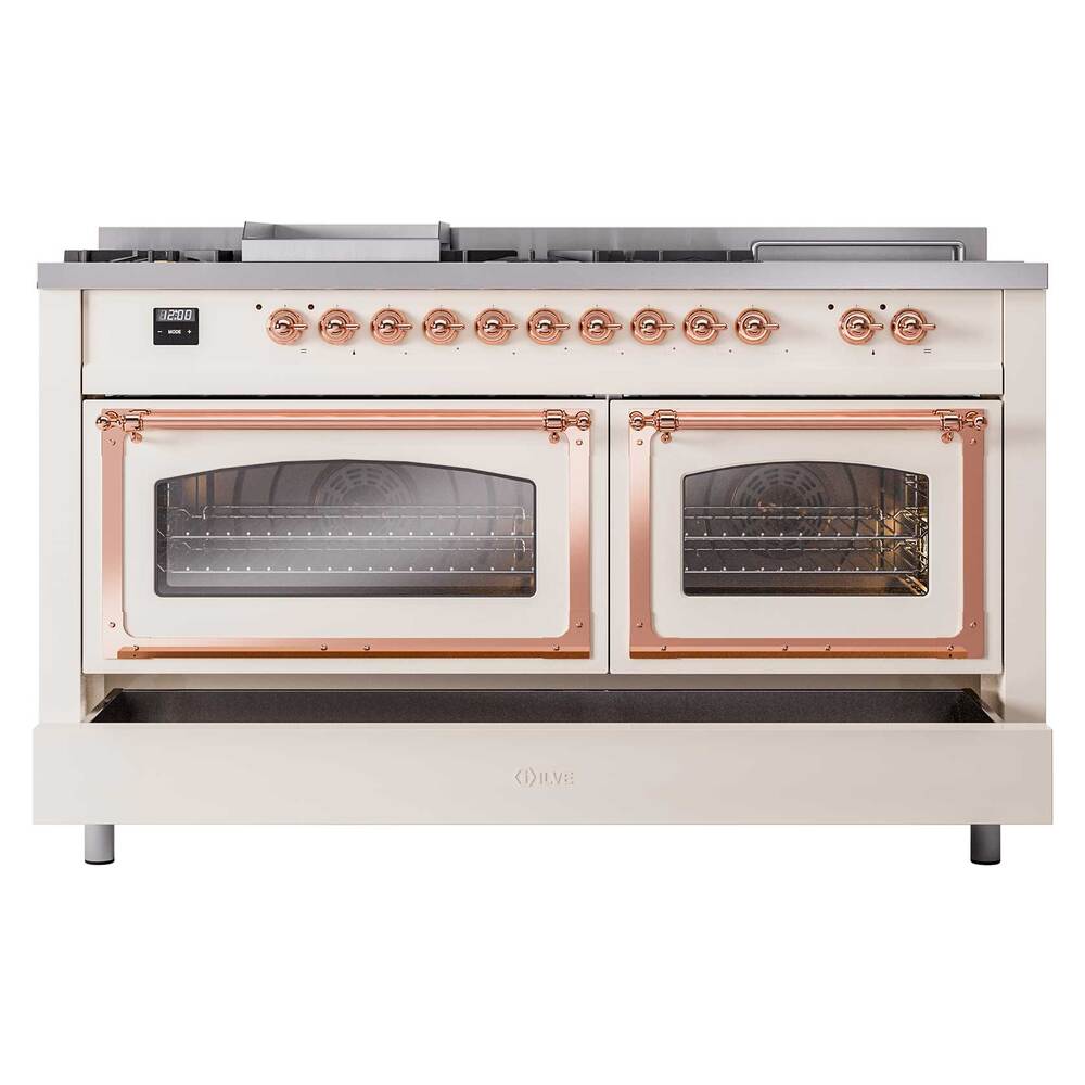 ILVE_UN60FSNMPAWPLP_Nostalgie_II_60"_Dual_Fuel_Range_drawer_opened