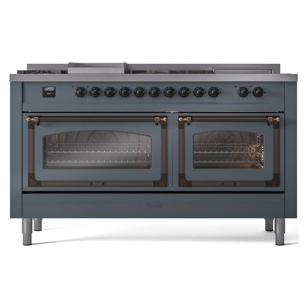 ILVE_UN60FSNMPBGB_Nostalgie_II_60"_Dual_Fuel_Range_front_view