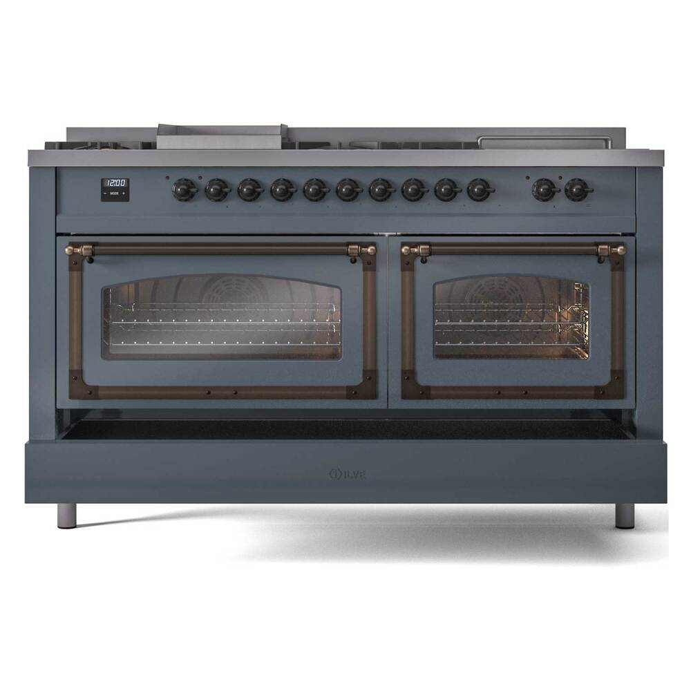 ILVE_UN60FSNMPBGB_Nostalgie_II_60"_Dual_Fuel_Range_drawer_opened