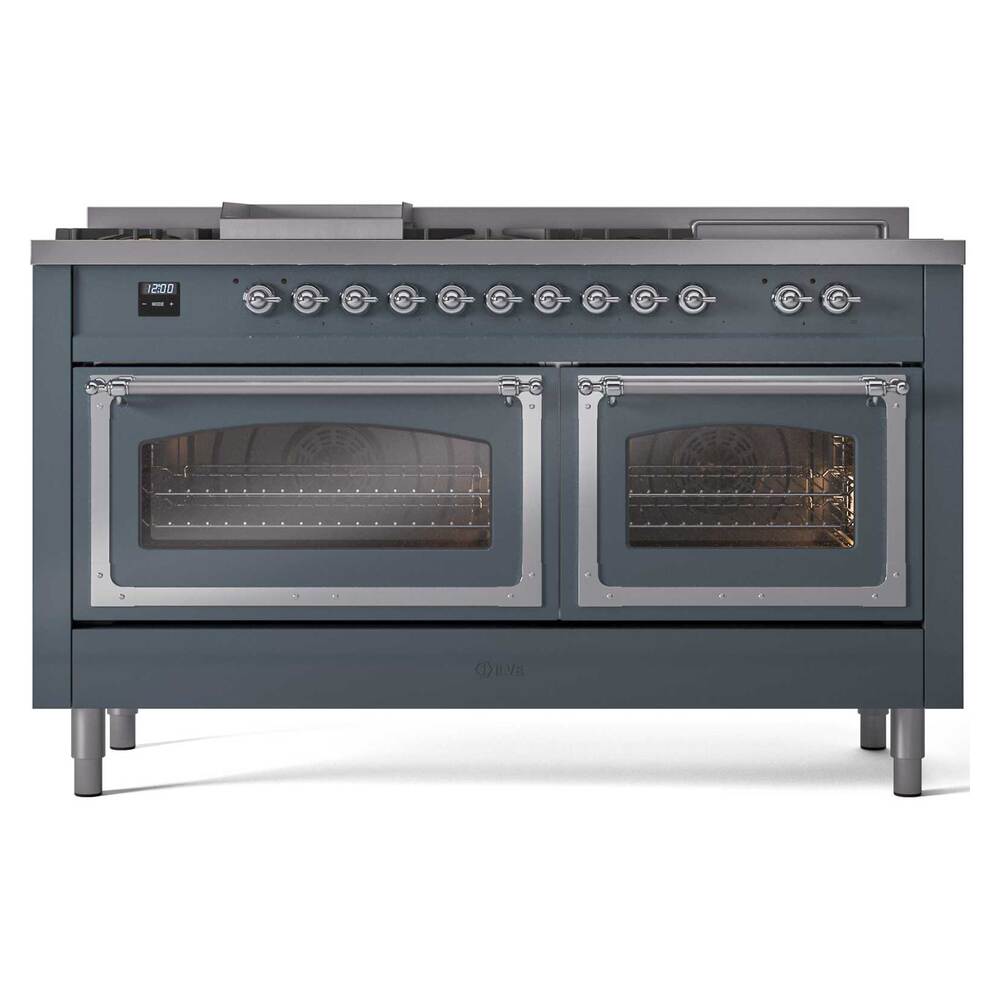 ILVE_UN60FSNMPBGCLP_Nostalgie_II_60"_Dual_Fuel_Range_front_view