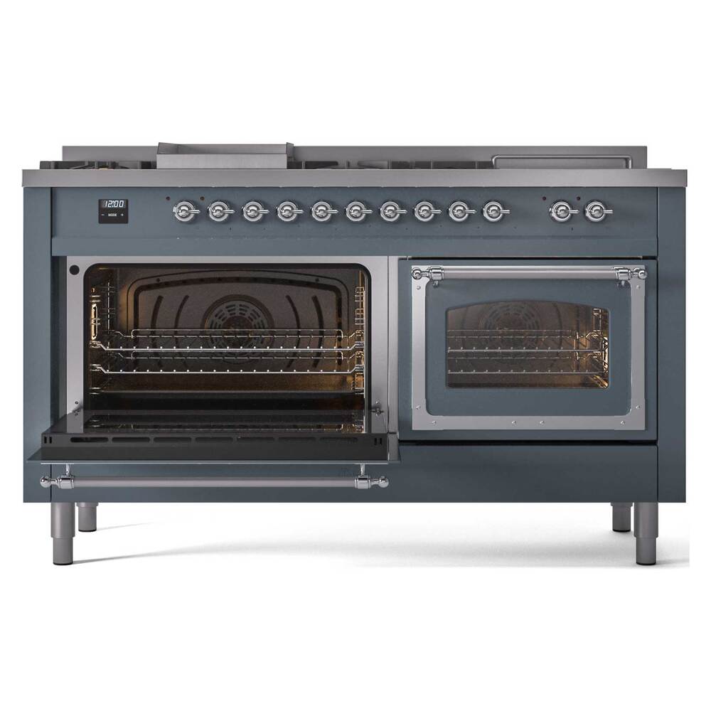 ILVE_UN60FSNMPBGCLP_Nostalgie_II_60"_Dual_Fuel_Range_main_oven_door_opened