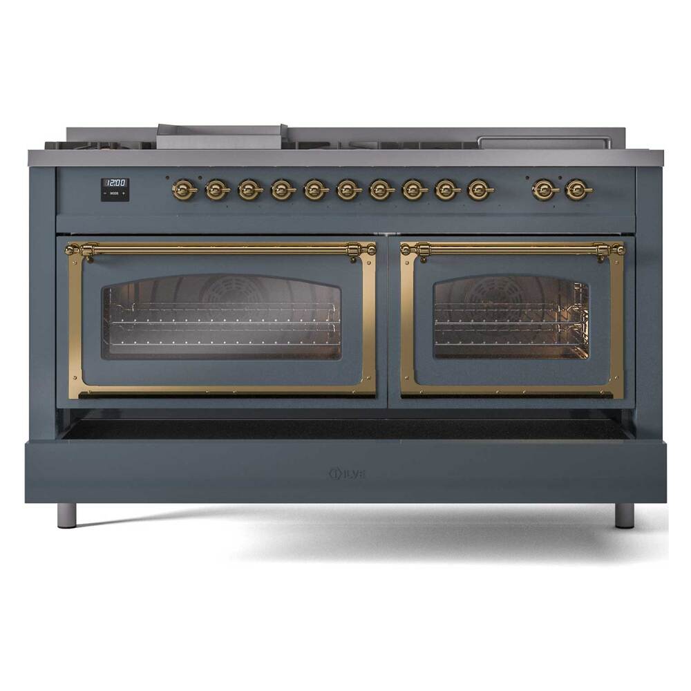ILVE_UN60FSNMPBGGLP_Nostalgie_II_60"_Dual_Fuel_Range_drawer_opened