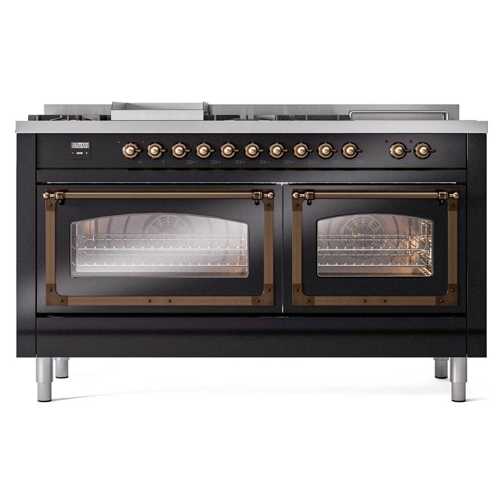 ILVE_UN60FSNMPBKBLP_Nostalgie_II_60"_Dual_Fuel_Range_front_view