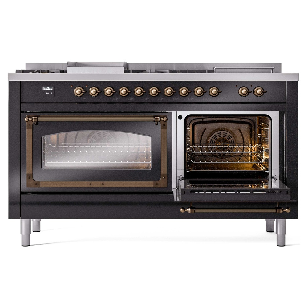 ILVE_UN60FSNMPBKBLP_Nostalgie_II_60"_Dual_Fuel_Range_side_oven_door_opened