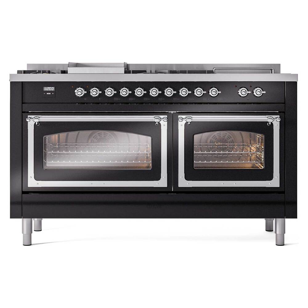 ILVE_UN60FSNMPBKCLP_Nostalgie_II_60"_Dual_Fuel_Range_front_view