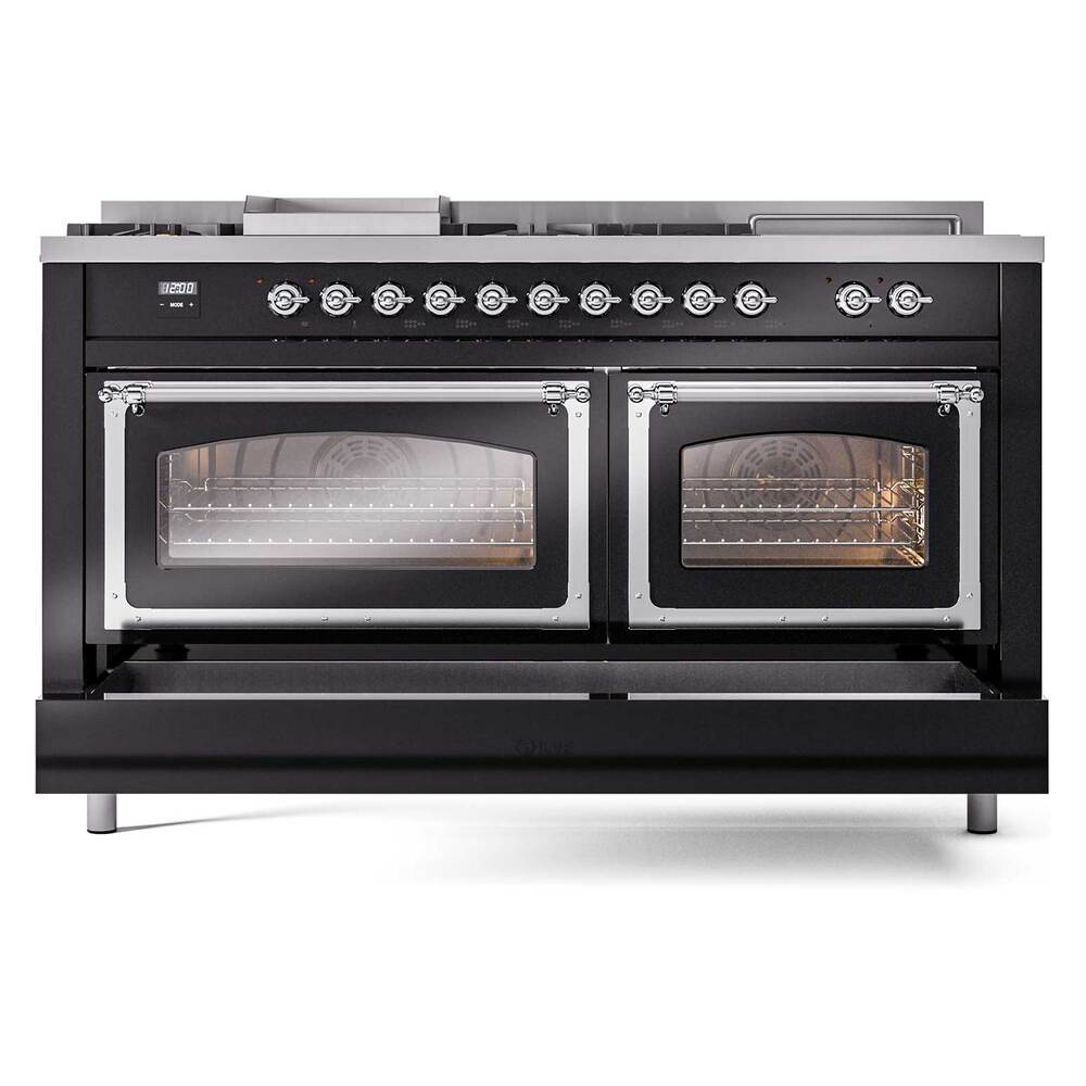 ILVE_UN60FSNMPBKCLP_Nostalgie_II_60"_Dual_Fuel_Range_drawer_opened