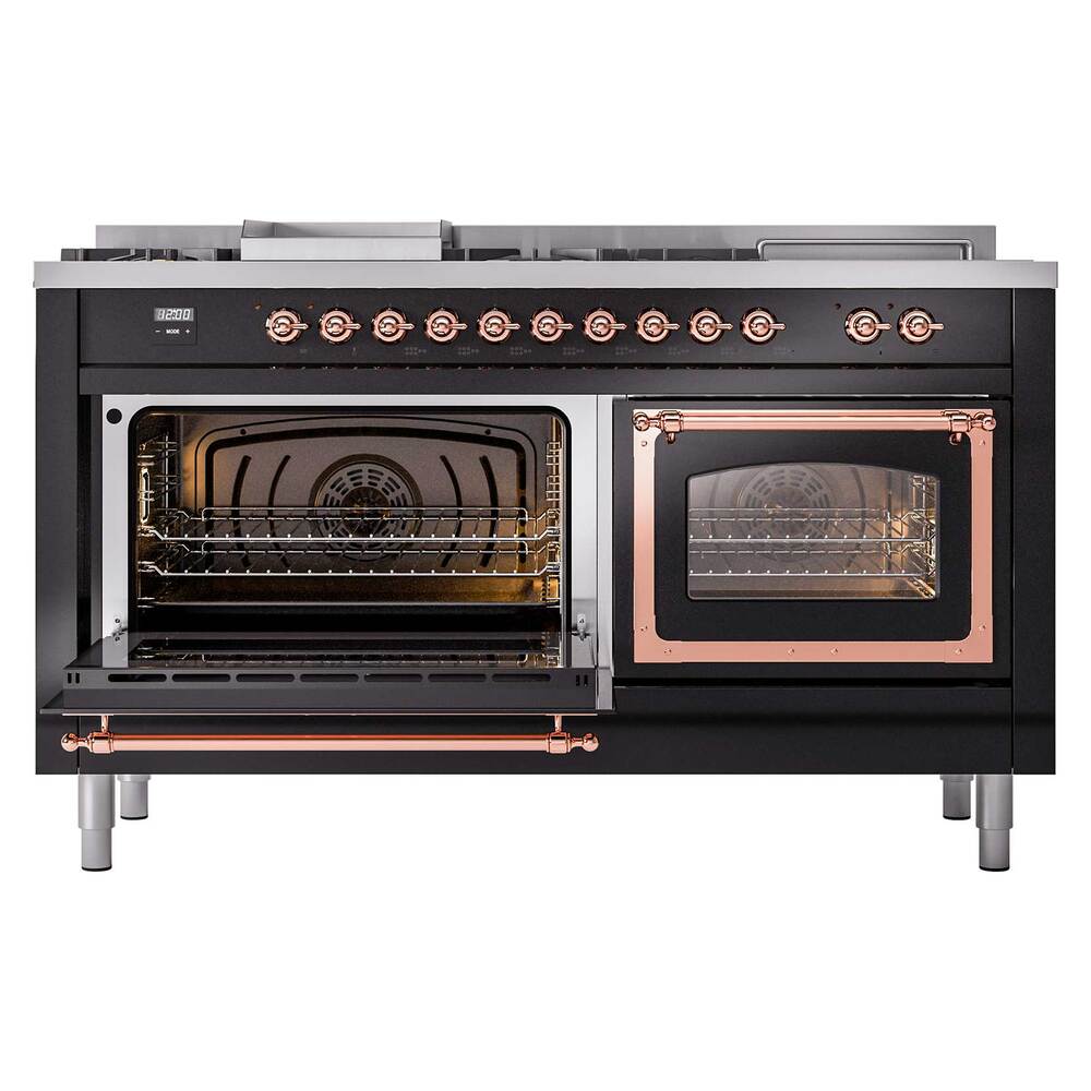 ILVE_UN60FSNMPBKPLP_Nostalgie_II_60"_Dual_Fuel_Range_main_oven_door_opened