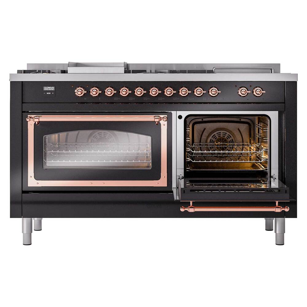 ILVE_UN60FSNMPBKP_Nostalgie_II_60"_Dual_Fuel_Range_side_oven_door_opened