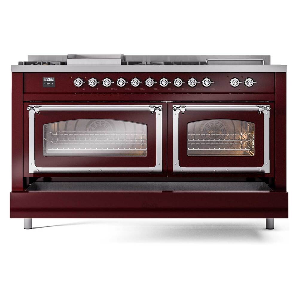 ILVE_UN60FSNMPBUCLP_Nostalgie_II_60"_Dual_Fuel_Range_drawer_opened