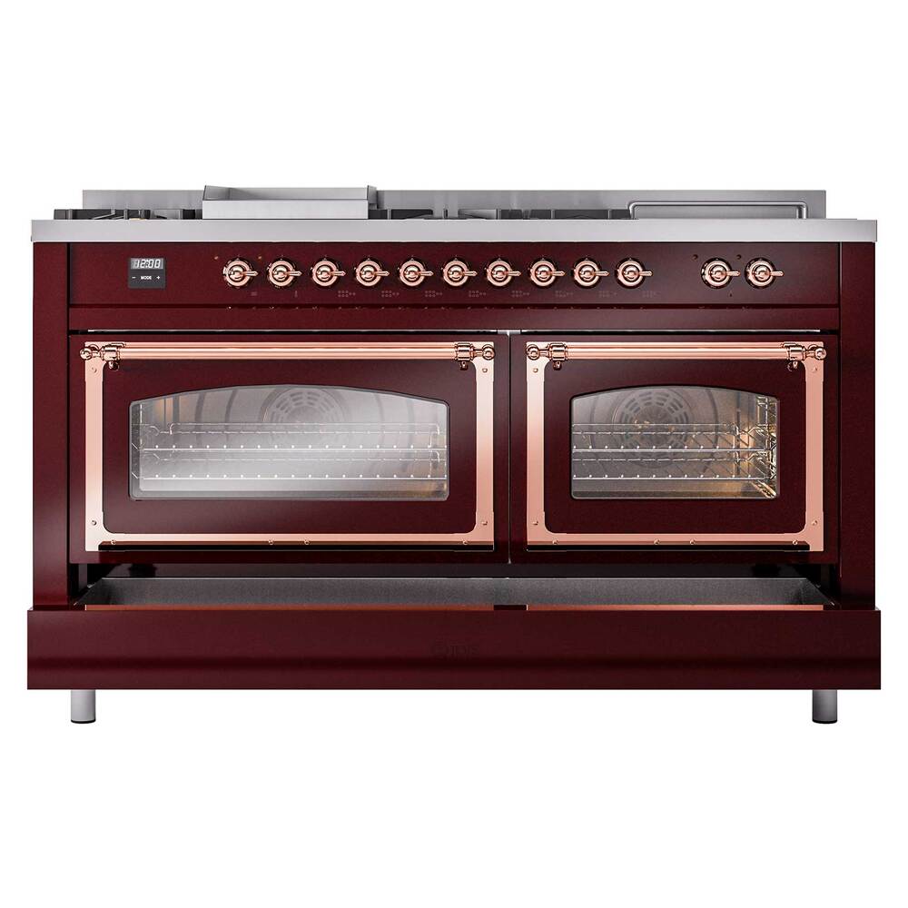 ILVE_UN60FSNMPBUP_Nostalgie_II_60"_Dual_Fuel_Range_drawer_opened