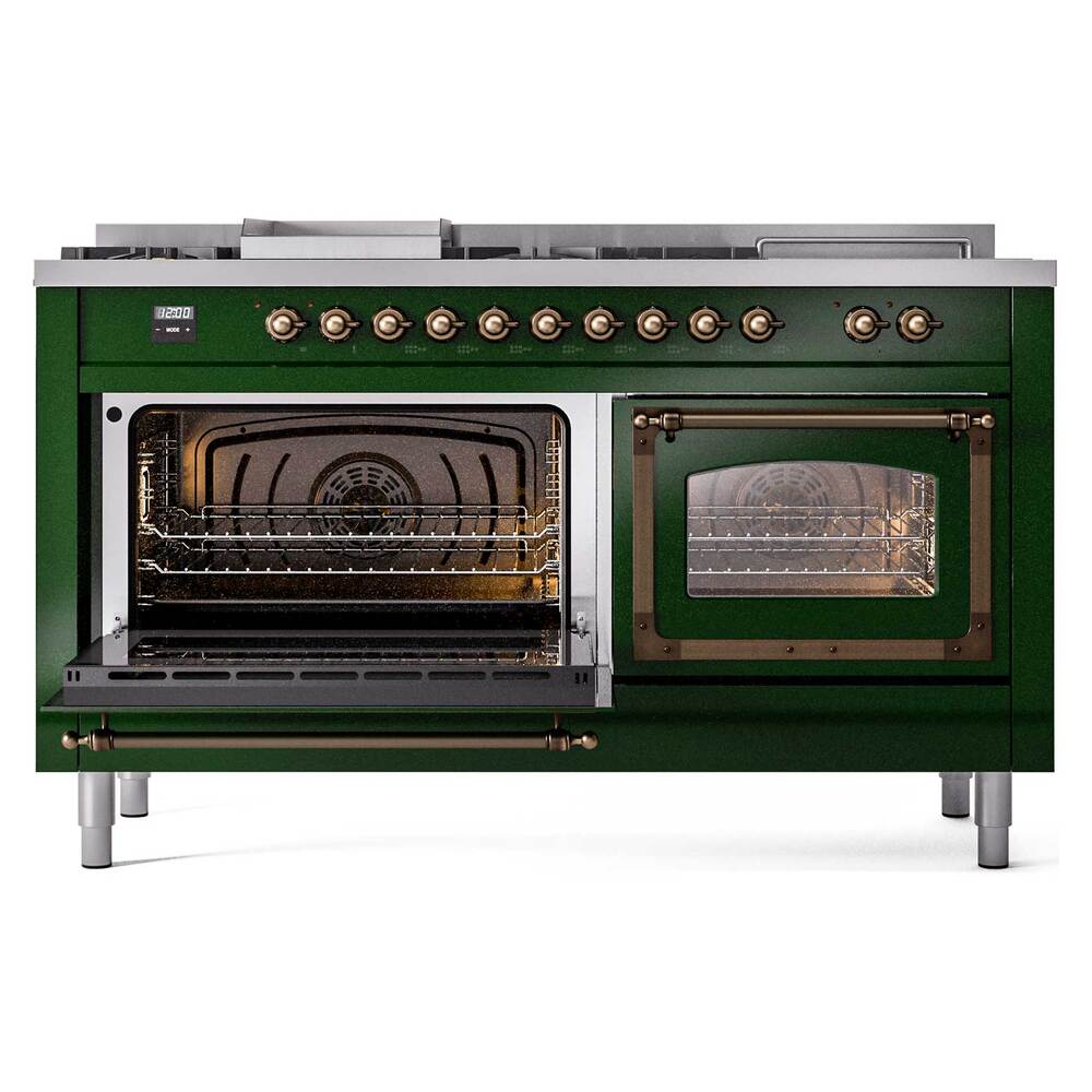 ILVE_UN60FSNMPEGB_Nostalgie_II_60"_Dual_Fuel_Range_main_oven_door_opened