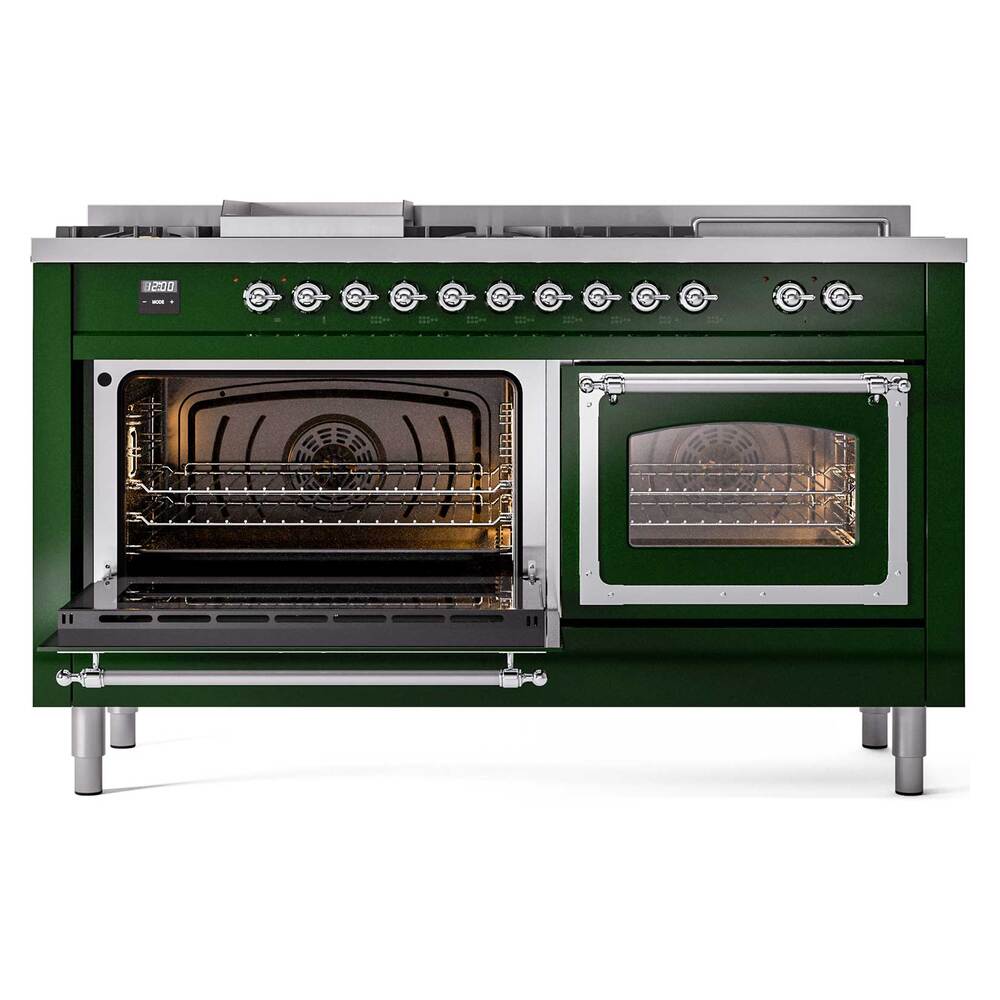 ILVE_UN60FSNMPEGC_Nostalgie_II_60"_Dual_Fuel_Range_main_oven_door_opened