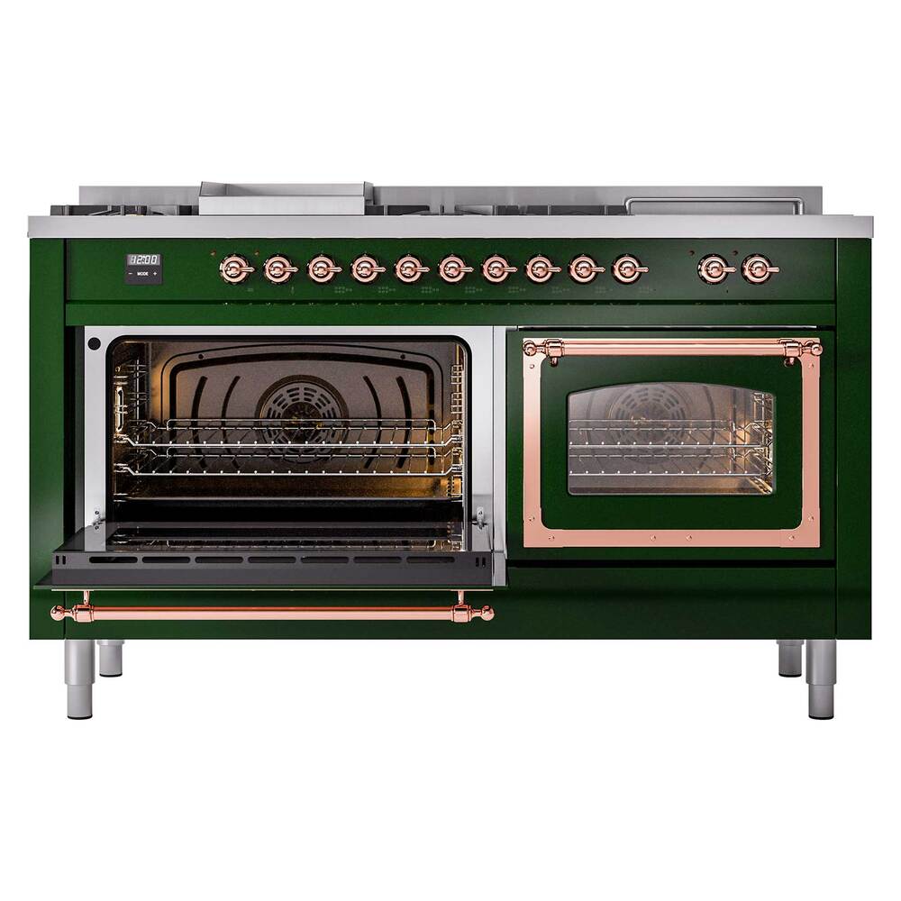 ILVE_UN60FSNMPEGPLP_Nostalgie_II_60"_Dual_Fuel_Range_main_oven_door_opened