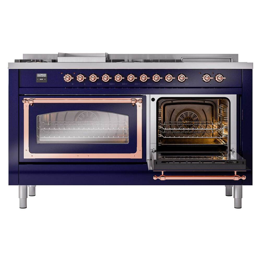ILVE_UN60FSNMPMBPLP_Nostalgie_II_60"_Dual_Fuel_Range_side_oven_door_opened