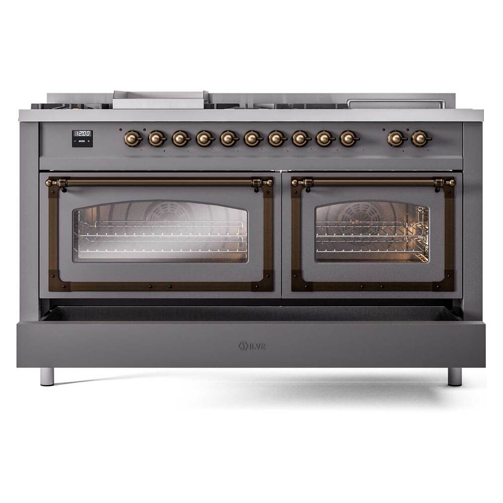 ILVE_UN60FSNMPMGBLP_Nostalgie_II_60"_Dual_Fuel_Range_drawer_opened