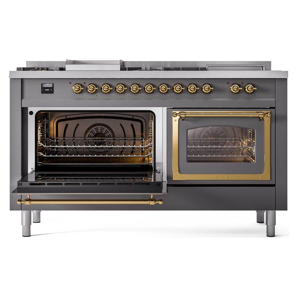 ILVE_UN60FSNMPMGGLP_Nostalgie_II_60"_Dual_Fuel_Range_main_oven_door_opened