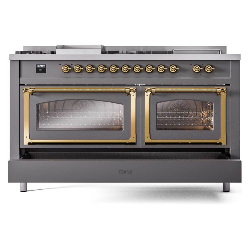ILVE_UN60FSNMPMGGLP_Nostalgie_II_60"_Dual_Fuel_Range_drawer_opened