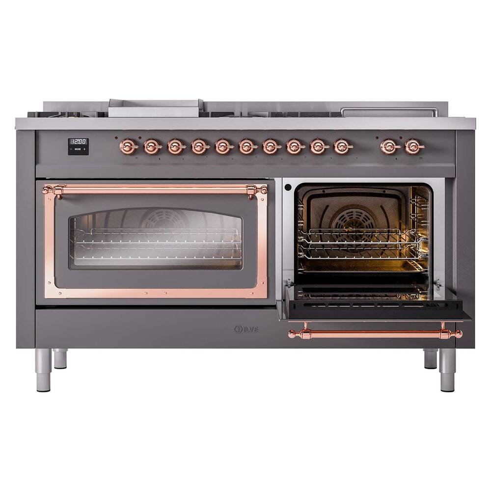 ILVE_UN60FSNMPMGP_Nostalgie_II_60"_Dual_Fuel_Range_side_oven_door_opened
