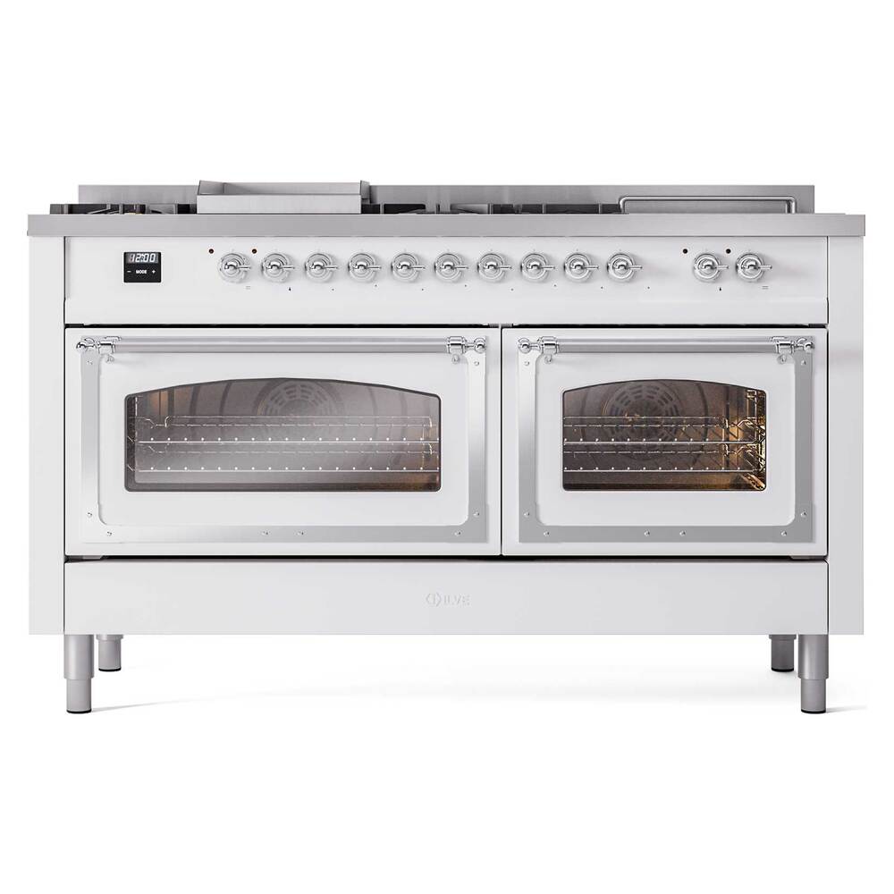 ILVE_UN60FSNMPRACLP_Nostalgie_II_60"_Dual_Fuel_Range_front_view