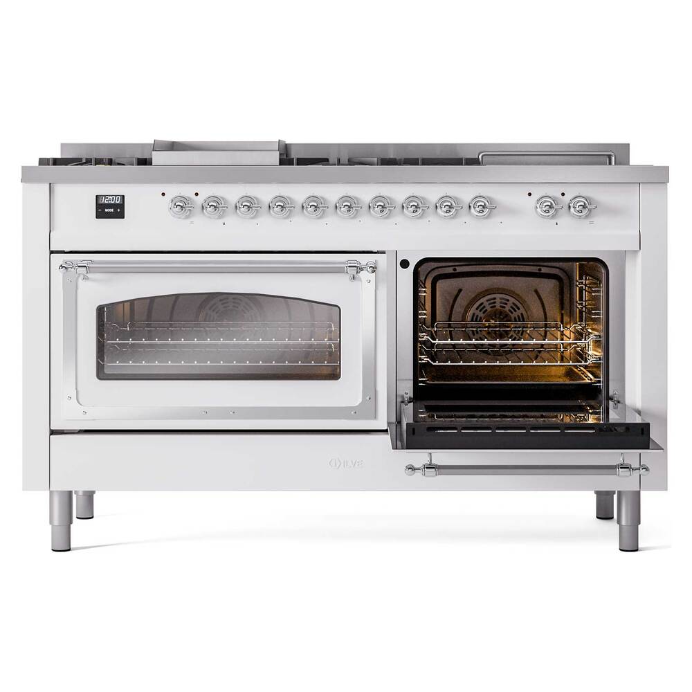 ILVE_UN60FSNMPRACLP_Nostalgie_II_60"_Dual_Fuel_Range_side_oven_door_opened