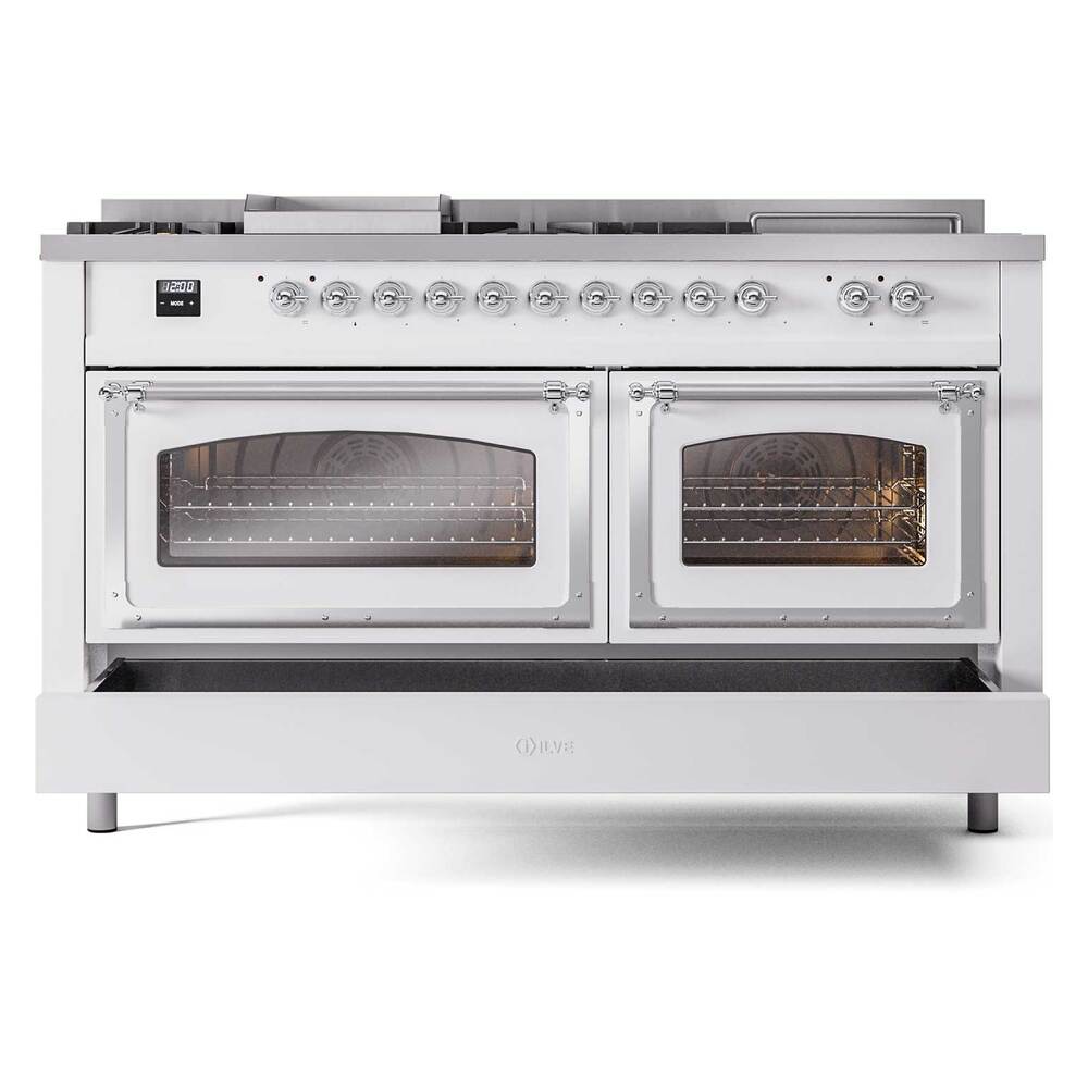 ILVE_UN60FSNMPRACLP_Nostalgie_II_60"_Dual_Fuel_Range_drawer_opened