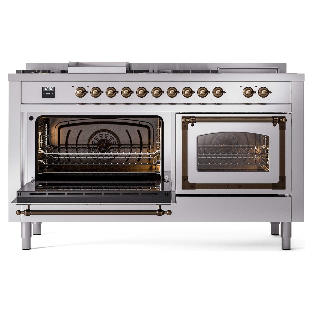 ILVE_UN60FSNMPSSBLP_Nostalgie_II_60"_Dual_Fuel_Range_main_oven_door_opened