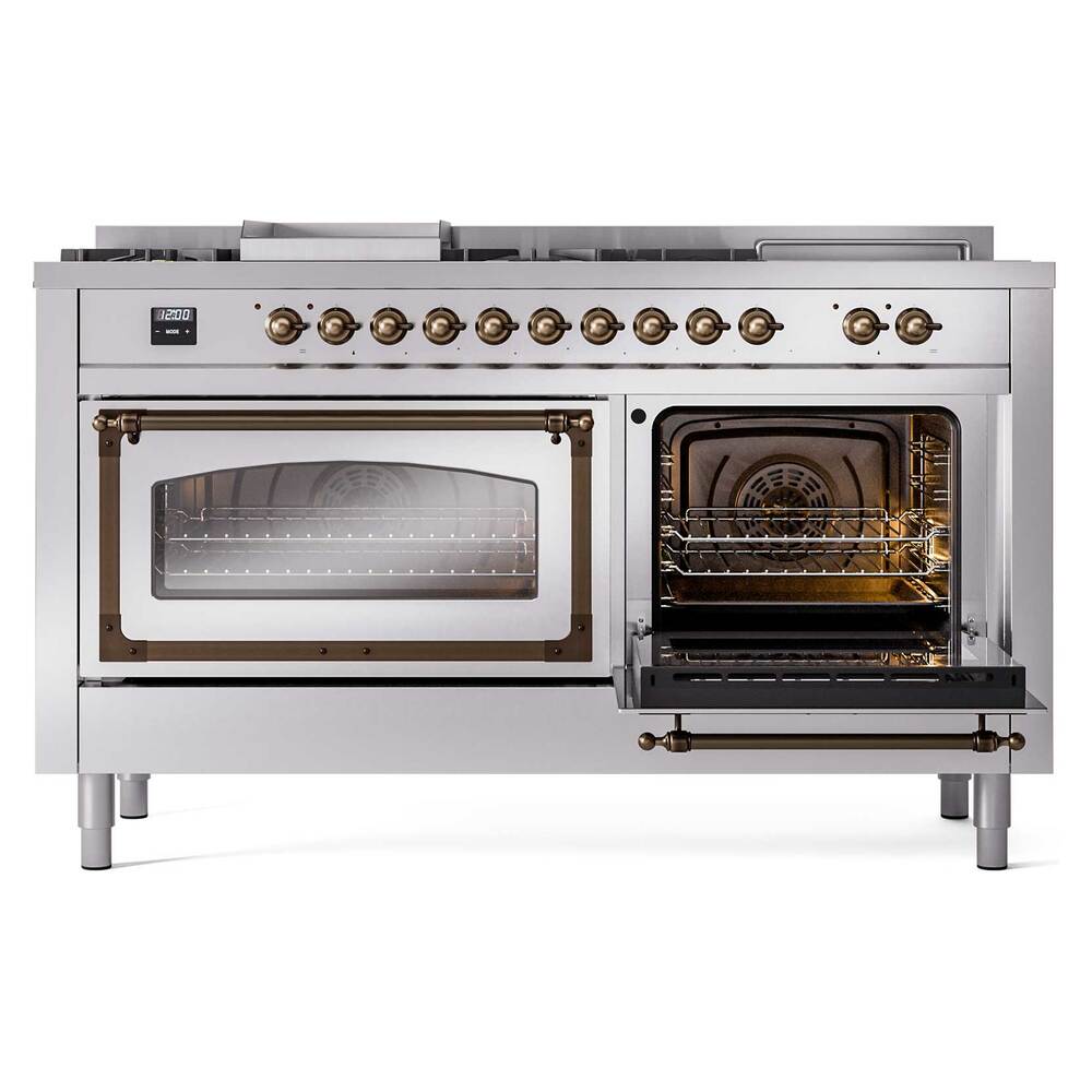 ILVE_UN60FSNMPSSBLP_Nostalgie_II_60"_Dual_Fuel_Range_side_oven_door_opened