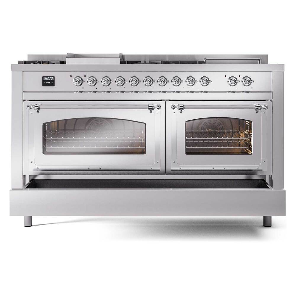 ILVE_UN60FSNMPSSC_Nostalgie_II_60"_Dual_Fuel_Range_drawer_opened