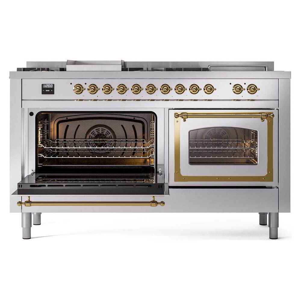 ILVE_UN60FSNMPSSGLP_Nostalgie_II_60"_Dual_Fuel_Range_main_oven_door_opened