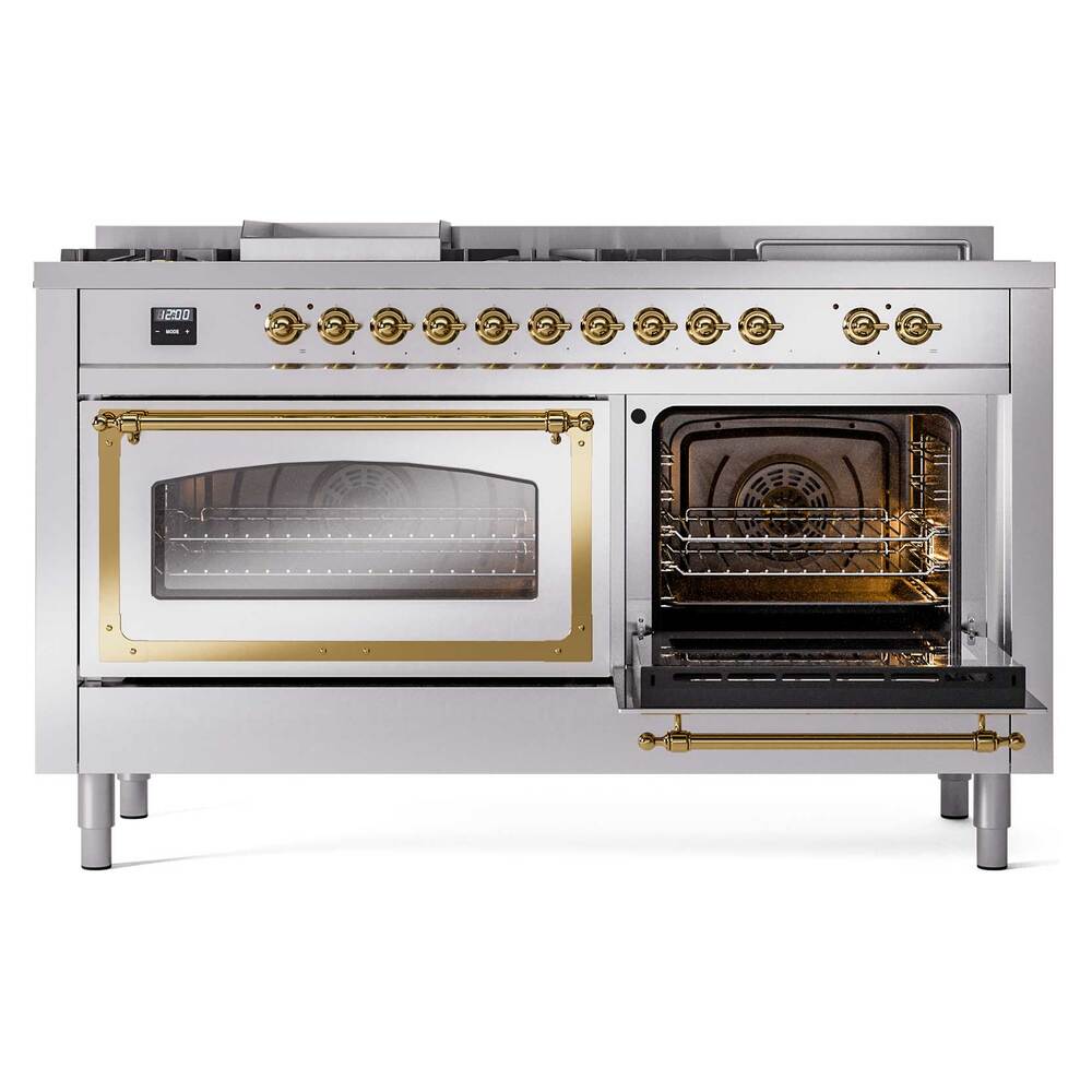 ILVE_UN60FSNMPSSGLP_Nostalgie_II_60"_Dual_Fuel_Range_side_oven_door_opened