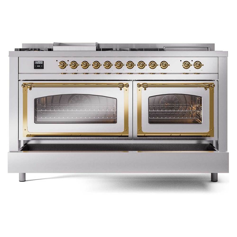 ILVE_UN60FSNMPSSGLP_Nostalgie_II_60"_Dual_Fuel_Range_drawer_opened