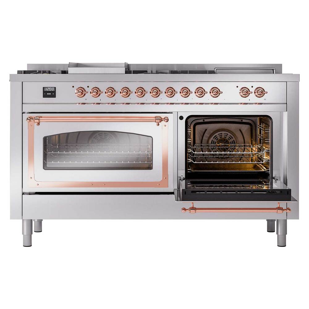 ILVE_UN60FSNMPSSPLP_Nostalgie_II_60"_Dual_Fuel_Range_side_oven_door_opened