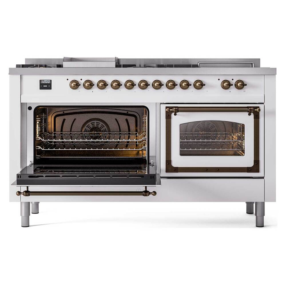 ILVE_UN60FSNMPWHBLP_Nostalgie_II_60"_Dual_Fuel_Range_main_oven_door_opened