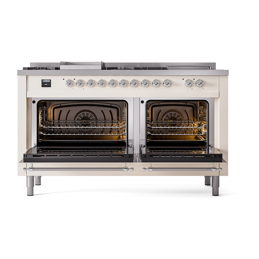 ILVE_UN60FSQNMPAWCLP_Nostalgie_II_60"_Dual_Fuel_Range_oven_door_opened