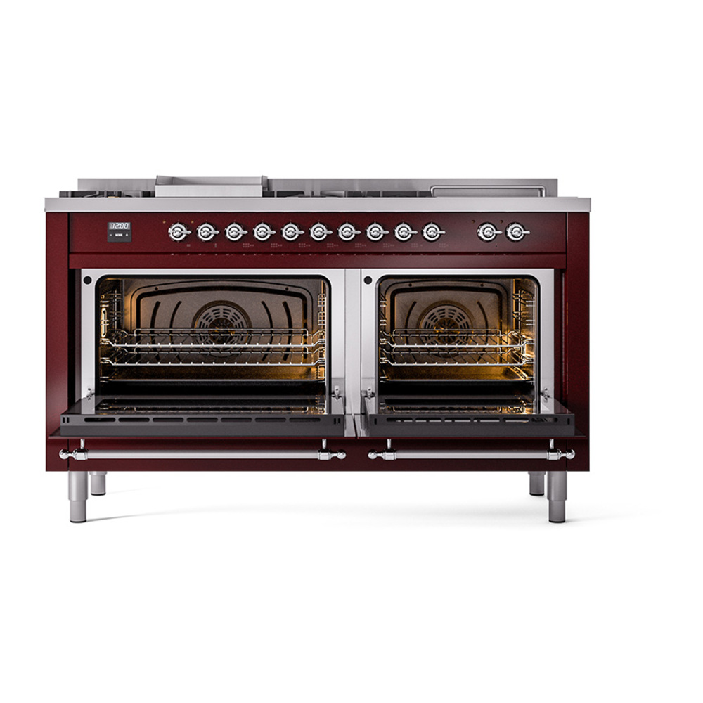 ILVE_UN60FSQNMPBUCLP_Nostalgie_II_60"_Dual_Fuel_Range_oven_door_opened