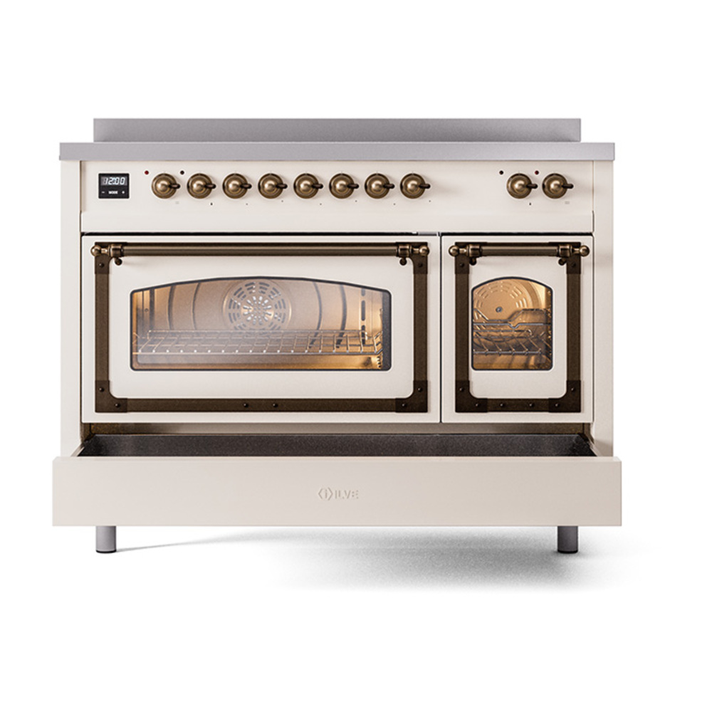 ILVE_UNI486NMPAWB_Nostalgie_II_48"_Induction_Range_drawer_opened
