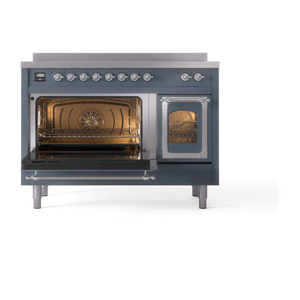 ILVE_UNI486NMPBGC_Nostalgie_II_48"_Induction_Range_main_oven_door_opened