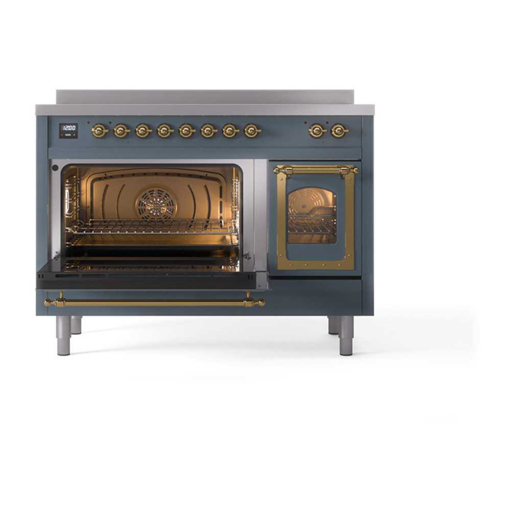 ILVE_UNI486NMPBGG_Nostalgie_II_48"_Induction_Range_main_oven_door_opened